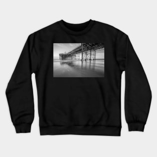 Long exposure of a pier on the Norfolk coast, UK Crewneck Sweatshirt